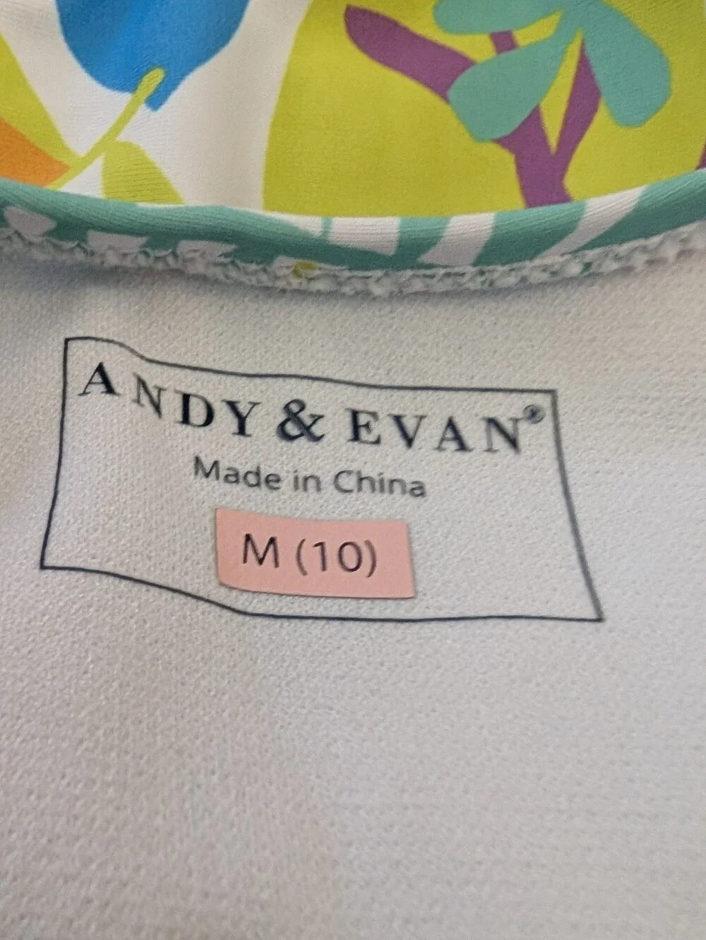 Andy & Evan Pastel Floral Swim Leotard with Blue Trim
